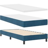 Box Spring Postelja z Blazino Temno Modra 80x200 cm Žamet, (22052830) | Shoptok.si