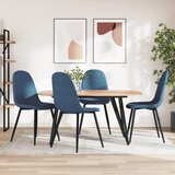 The Living Store Jedilni stoli 4 kosi moder žamet - Jedilni Stol, (21663026) | Shoptok.si