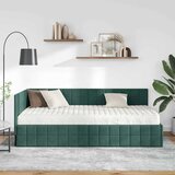  Kutni krevetni okvir s madracem 2 kom. Tamnozelena 100 x 200 cm | shoptok.hr
