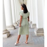 Gemre Green pleated floral dress Viminale | Shoptok.si