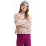 Desigual Otroški pulover roza barva