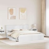  Postelja s shranjevanjem Bela 180 x 200 cm Konstruiran les, (5000105507) | Shoptok.si
