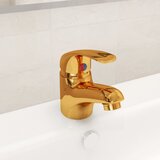 vidaXL Mešalna armatura za umivalnik zlata 13x10 cm | Shoptok.si
