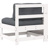  Vrtna sofa s naslonom za ruke i jastukom bijela od borovine | shoptok.hr