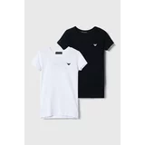 Emporio Armani Otroška kratka majica 2-pack bela barva