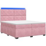  Boxspring krevet s madracem Ružičasta 200 x 200 cm Baršun | shoptok.hr