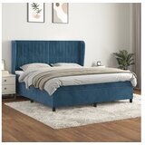 vidaXL Krevet s oprugama i madracem tamnoplavi 180x200 cm baršunasti | shoptok.hr