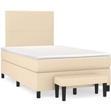  Box spring postelja z vzmetnico krem 120x200 cm blago | Shoptok.si