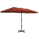  Zunanji senčnik z aluminijastim drogom 460x270 cm terakota | Shoptok.si