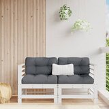  The Living Store Vrtni kotni kavč 2 kosa bela trdna borovina - Vrtna Kotna Sedežna Garnitura, (21443897) Cene