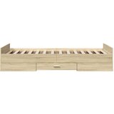  Okvir za krevet s uzglavljem boja hrasta 100x200 cm drveni | shoptok.hr