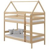 Molarem Home Drveni dječji krevet na kat Domek - svijetlo drvo - 180x80 cm - S ladicom | shoptok.hr