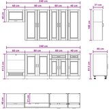  Kuhinjska jedinica PORTO 8 pcs Hrast artisan Konstruirano drvo | shoptok.hr