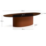 Kave Home Smeđi stolić za kavu sa staklenom pločom stola 81x140 cm Olir – | shoptok.hr