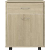 vidaXL Omarica na kolesih sonoma hrast 45x38x54 cm iverna plošča | Shoptok.si