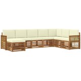vidaXL Zunanja garnitura za sedenje z blazino 6 pcs Naravna in smetana, (5000282722) Cene
