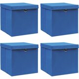vidaXL Kutije za pohranu s poklopcima 4 kom plave 32x32x32 cm tkanina Cijene