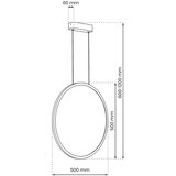 LED luster na sajli SATURNO LED/28W/230V, prečnik 50 cm, IP44, crna | Eponuda.com