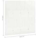 Sobna pregrada s 4 panela bijela 160 x 180 cm čelična | shoptok.hr