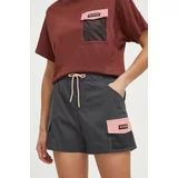 Columbia Kratke hlače Painted Peak za žene, boja: siva, s aplikacijom, visoki struk, 2076071