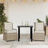 vidaXL 3-dijelni vrtni blagovaonski set od poliratana s jastucima bež | shoptok.hr