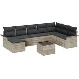  Sjedeća garnitura za vrt 9 kom. Siva Poli ratan Svjetlosiva 297,5 x 187,5 x 85 cm | shoptok.hr