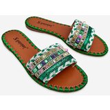 Boto Women's Embellished Slippers Green Bellisa | ePonuda.com
