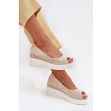 Boto Wedge Women Sandals Made Of Eco Suede Light Beige Velira | Eponuda.ba