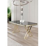 Hanah home Trpezarijski sto Vals Black Marble Gold | ePonuda.com