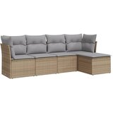  5-dijelni vrtni set sofa s jastucima bež od poliratana | shoptok.hr