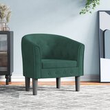 vidaXL Zaobljena stolica tamnozelena baršunasta | shoptok.hr