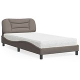 vidaXL Postelja z vzmetnico taupe 100x200 cm blago Cene