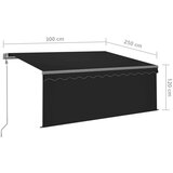  Automatska tenda s roletom i senzorom LED 3 x 2 5 m antracit | shoptok.hr