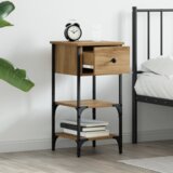 vidaXL nočne omarice 2 kosa Umetniški hrast 34x36x70 cm Obdelano leseno | Shoptok.si