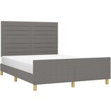  Posteljni okvir z vzglavjem temno siv 140x200 cm blago, (20788533) | Shoptok.si