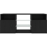 TV ormarić s LED svjetlima crni hrast 120x30x50 cm inženjerski drvo | shoptok.hr