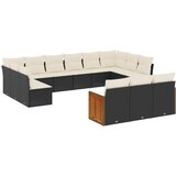  13-dijelni set vrtnih sofa s jastucima poliratan crni | shoptok.hr