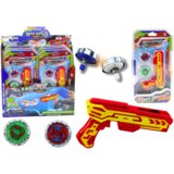 Pištolj za igru + 2 metalna diska za lansiranje - crveni | shoptok.hr