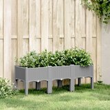 vidaXL Vrtna sadilica s nogama svjetlosiva 120 x 40 x 42 cm PP | shoptok.hr