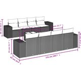  9-dijelni set vrtnih sofa s jastucima crni od poliratana | shoptok.hr