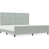 vidaXL Postelja Svetlo siva 200x200 cm Velur | Shoptok.si