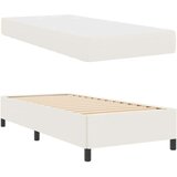 vidaXL Konstrukcija postelje z vzmetnico krema 90 x 190 cm blago, (5000123851) | Shoptok.si