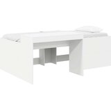  Krevet za djecu s visokim okvirom i stolom Bijela - Bijela 90 x 190 cm | shoptok.hr