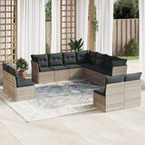 vidaXL 11-dijelni set vrtnih sofa poliratan s jastucima svijetlosivi | shoptok.hr