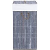  Košara za rublje od bambusa s 2 odjeljka siva 100 L | shoptok.hr