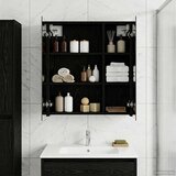  Kupaonski ormar s ogledalom Crni hrast 60 x 14,5 x 70 cm | shoptok.hr