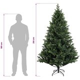  Umjetno božićno drvce s nogom 210 cm PVC i metal Zelena - Zelena 210 cm bez LED svjetala | shoptok.hr