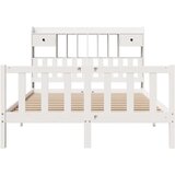 vidaXL Knjižna postelja brez vzmetnice bela 150x200 cm trdna borovina | Shoptok.si