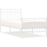 vidaXL Metalni okvir kreveta uzglavlje i podnožje bijeli 90x190 cm | shoptok.hr