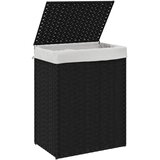  Košara za rublje s poklopcem crna 46 x 33 x 60 cm od poliratana | shoptok.hr